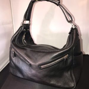 Tods black leather hobo bag